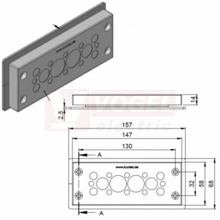 KEL-DPZ 24/16-BS membránová průchodka, šedá, IFPS protipožární těsnění, 147x58x14mm, výřez 112x36mm, pr.kabelů 8x 3,2-6,5mm, 4x 5-9,7mm, 2x 9-16,2mm, 2x 16-22mm, IP66 (99300.020)