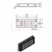 KEL-ER 24/10-BS membránová průchodka, černá, IFPS protipožární těsnění, délka 147mm, šx58mm, vx17mm, vel.výřezu 112x36mm, šroub pozin.ocel, 10x malé vložky, IP65/IP66 (99300.006)