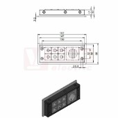 KEL-ER 24/7-BS membránová průchodka, černá, IFPS protipožární těsnění, délka 147mm, šx58mm, vx17mm, vel.výřezu 112x36mm, šroub pozin.ocel, 6x malé vložky, 1x velké vložky, IP65/IP66 (99300.005)