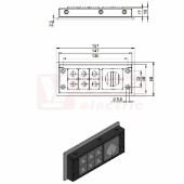 KEL-U 24/7-BS membránová průchodka, černá, IFPS protipožární těsnění, délka 147mm, šx58mm, vx17mm, vel.výřezu 112x36mm, šroub pozin.ocel, 6x malá vložka, 1x velká vložka, IP54 (99300.002)