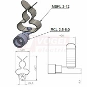 RCL 4-6mm2/MSKL 3-12 spona stínící pro sevření kabelu průměr 3-12mm, připojení faston vodič 4-6mm2 (36298.2)