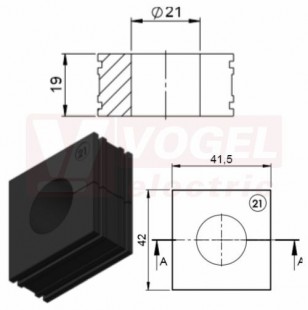 EMC-KT21 vložka EMC černá, průměr 21-22mm (99480)