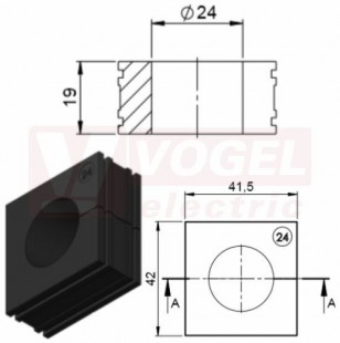 EMC-KT24 vložka EMC černá, průměr 24-25mm (99483)