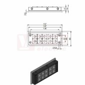 KEL-U 24/10-BS membránová průchodka, černá, IFPS protipožární těsnění, délka 147mm, šx58mm, vx17mm, vel.výřezu 112x36mm, šroub pozin.ocel, 10x malé vložky, IP54 (99300.003)