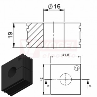EMC-KT16 vložka EMC černá, průměr 16-17mm (99475)