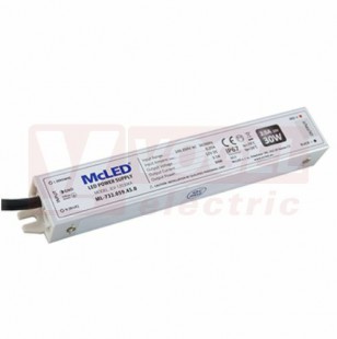 Zdroj napájecí 230V/12VDC  2,5A (30W), IP67, hliníkové provedení, záruka 2 roky, švh 190x30x21mm, vývody délka 200mm (732.059.45.0)