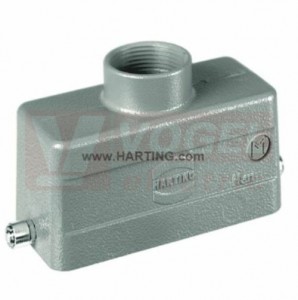 19302101441 Han HMC kryt konektoru vel.10B, 1-třm., kabelový, přímý,  nízké provedení, M25, RAL 7037