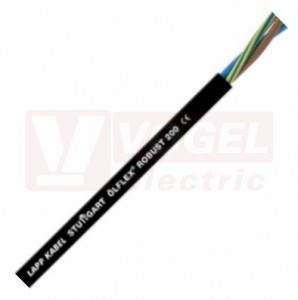 Ölflex ROBUST 200 450/750V  4G  1,0 připojovací kabel s odolností proti povětrnostním vlivům a řadě chemických látek, černý vnější plášť ze speciálního TPE, barevné žíly se ze/žl (0021802)