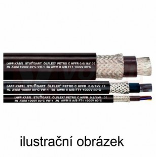 Ölflex PETRO C HFFR 0,6/1kV 25G   1,5 kabel stíněný, pro náročné prostřední, modrý plášť ze speciálního robustního polymeru, černé čísl. žíly se ze/žl (0023265)