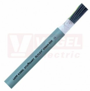 Ölflex CHAIN 809 300/500V  3G 1,5 ovládací kabel do energet.řetězů, vysoce flexibilní, šedý vnější plášť z PVC, černé čísl.žíly se zl/žl, cert. UL/cUL AWM (1026725)