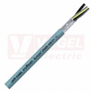Ölflex CHAIN 809 CY 300/500V  3G 0,5 stíněný ovládací kabel do energet.řetězů, vysoce flexibilní, šedý vnější plášť z PVC, černé čísl.žíly se zl/žl, cert. UL/cUL AWM (1026752)