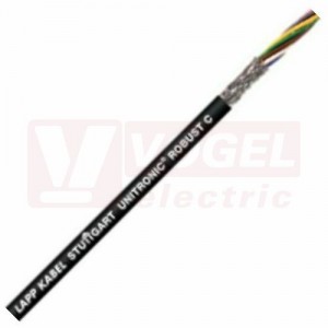 Unitronic ROBUST C 2x0,25mm2 kabel datový stíněný, barevné značení žil DIN 47100, bezhalogenový, černý vnější plášť z TPE (1032062)