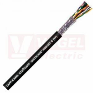 Unitronic ROBUST C (TP) 10x2x0,5mm2 kabel datový párový stíněný, barevné značení žil DIN 47100, bezhalogenový, černý vnější plášť z TPE, RAL9005 (1032125)