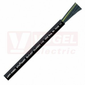 Ölflex Classic 110 BK 300/500V  3G   1,5 kabel flexibilní, plášť PVC černý, odolný proti olejům, čísl.žíly se ze/žl (1119020)