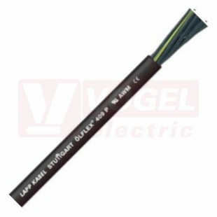 Ölflex 409 P 300/500V  4G  2,5 kabel flexibilní, plášť PUR černý, odolný proti oděru a olejům, čísl.žíly se ze/žl, certifikovaný UL (1311404)