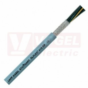Ölflex Classic 415 CP 300/500V  4G  0,5 kabel stíněný, šedý vnější plášť z PUR, odolný proti oděru, černé čísl.žíly se zl/žl (1314003)