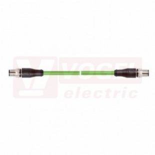 IE-PNC-5-M12D-S-0,5-P-2-22-FD-M12D-S pacht kabel, ETHERLINE PN FD Cat.5, typ C, 2x M12/4-pin/přímý/vidlice/kód-D, PUR, zelená (RAL6018), UL/CSA (CMX), stínění měd.opletem, hliník.kašír.pl.folií, dél. 0,5m (2171121)