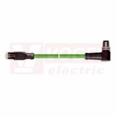 IE-PNA-5-M12D-A-5-Y-2-22-1-RJ45 patch kabel, Profinet typ A, Cat.5, konektor M12/4-pin/vidlice/úhlový/kód-D + RJ45, zelená (RAL6018), celkové stínění měděným opletem a hliníkem kašírovanou plast.folií, pr. 6,5mm, UL/CSA (CMG), délka 5m (2171175)