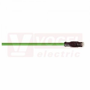 IE-PNA-5-RJ45-1-Y-2-22-1-OE patch kabel, Profinet typ A, Cat.5, konektor RJ45 + volný konec kabelu, barva zelená (RAL6018), celkové stínění měděným opletem a hliníkem kašírovanou plast.folií, vnější pr. 6,5mm, IP20, UL/CSA (CMG), délka 1m (2171186)