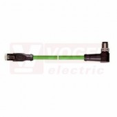 IE-PNB-5-M12D-A-5-Y-2-22-7-RJ45 patch kabel PN flex Cat.5, Profinet typ B, konektor M12/4-pin/úhlový/vidlice/kód-D + konektor RJ45, PVC, barva zelená (RAL6018), stínění měd.opletem, hliníkem kašírovanou pl.folií, UL/CSA (CMG), délka 5m (2171225)