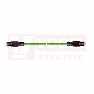 IE-PNB-5-RJ45-0,5-Y-2-22-7-RJ45 patch kabel PN flex Cat.5, Profinet typ B, 2x konektor RJ45, PVC, barva zelená (RAL6018), stínění měd.opletem, hliníkem kašírovanou pl.folií, UL/CSA (CMG), délka 0,5m (2171228)