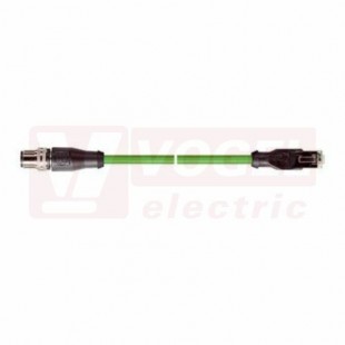 IE-PNC-5-M12D-S-5-P-2-22-FD-RJ45 pacht kabel, ETHERLINE PN FD Cat.5, typ C, M12/4-pin/přímý/vidlice/kód-D + RJ45, PUR, zelená (RAL6018), UL/CSA (CMX), stínění měd.opletem, hliník.kašír.pl.folií, délka 5m (2171268)