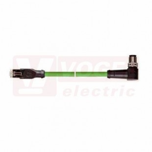 IE-PNC-5-M12D-A-3-P-2-22-FD-RJ45 pacht kabel, ETHERLINE PN FD Cat.5, typ C, M12/4-pin/úhlový/vidlice/kód-D + RJ45, PUR, zelená (RAL6018), UL/CSA (CMX), stínění měd.opletem, hliník.kašír.pl.folií, délka 3m (2171274)