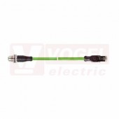 IE-PNB-5-M12DF-S-2-Y-2-22-7-RJ45 patch kabel PN flex Cat.5, Profinet typ B, konektor M12/4-pin/přímý/zásuvka/kód-D + konektor RJ45, PVC, barva zelená (RAL6018), stínění měd.opletem, hliníkem kašírovanou pl.folií, UL/CSA (CMG), délka 2m (2171295)