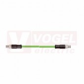 IE-EC-5-M8-S-1-P-2-26-FD-M8-S patch kabel pro průmys.Ethernet, EtherCat, Cat.5e, 2x M8/4-pin/přímý/vidlice/kód-A, PUR, barva zelená (RAL6018), do energetických řetězů, IP67, délka 1m (2171701)
