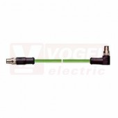 IE-EC-5-M8-A-10-P-2-26-FD-M8-S patch kabel pro průmys.Ethernet, EtherCat, Cat.5e, M8/4-pin/úhlová/vidlice/kód-A + M8/4-pin/přímý/vidlice/kód-A PUR, barva zelená (RAL6018), do energetických řetězů, IP67, délka 10m (2171724)