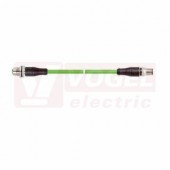 IE-EC-5-M12DF-S-1-P-2-26-FD-M12D-S patch kabel pro průmys.Ethernet, EtherCat, Cat.5e, M12/4-pin/přímý/vidlice/kó-D + M12/4-pin/přímý/zásuvka/kód-D, PUR, barva zelená (RAL6018), do energetických řetězů, IP67, délka 1m (2171737)