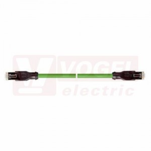 IE-EC-5-RJ45-0,5-P-2-26-FD-RJ45 patch kabel pro průmys. Ethernet, EtherCat, Cat.5e, 2x RJ45, PUR, barva zelená (RAL6018), do energetických řetězů, IP20, délka 0,5m (2171764)