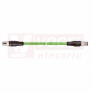 IE-EC-5-M12D-S-1-P-2-26-FD-M12D-S patch kabel pro průmys.Ethernet, EtherCat, Cat.5e, 2x M12/4-pin/přímý/vidlice/kód-D, PUR, barva zelená (RAL6018), do energetických řetězů, IP67, délka 1m (2171779)