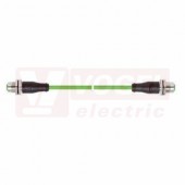 IE-EC-5-M12DF-S-1-P-2-26-FD-M12DF-S patch kabel pro průmys.Ethernet, EtherCat, Cat.5e, 2x M12/4-pin/přímý/zásuvka/kód-D, PUR, barva zelená (RAL6018), do energetických řetězů, IP67, délka 1m (2171916)