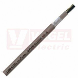 Ölflex Classic 110 CH 300/500V  5G  0,5 kabel vysoce flexibilní, stíněný, bezhalogenový, odolný proti olejům, šedý plášť, černé čísl.žíly se ze/žl (10035035)