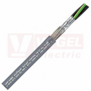 Ölflex CONTROL TM CY 0,6/1kV 18G  1,5 napájecí kabel stíněný, šedý vnější plášť z PVC, odolný proti zkrutu v kabel.smyčkách, černé čísl.žíly se zl/žl (281618CY)