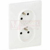 753186 Valena Life zásuvka 2x 2P+PE 16A/250V, bílá, horní zásuvka pootočená o 30°, bezšroubové svorky, IP20