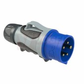 Vidlice 5P  16A 250V IP44/54 9h PCE 0153-9, Twist GRIP, šroubová, přímá (ergonomické pogumované oblasti, protiskluzový povrch)