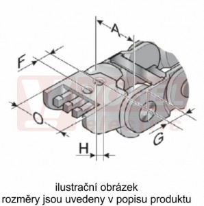 KA14.030 řetězové zakončení (s čepy), pro vnitřní š=30mm, plast, pro řetěz MP 14, MP 15 (MR-014000005400)