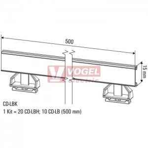 CD-LBK 1x lišta popisovací v 30mm, délka 500mm, 2x držák do perforace (2554120000)