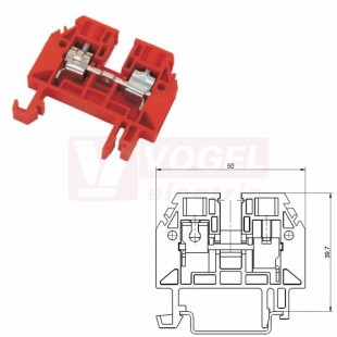 RSA  6A svorka řadová, šroubové připojení, barva oranžová, š=8mm, v=45,2mm, d=50mm, IP20