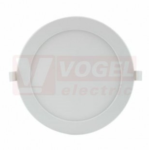 Svítidlo LED podhledové 18W PODHLED-UNI-18W-R220-3000-6000K, 1700 lumen, 3v1 volitelné 3000/4000/6000K, rozměr pr.220x32mm, mont.otvor 205mm, IP20/IP44 čelně, rámeček bílý, živ. 30 000h. (4738983)