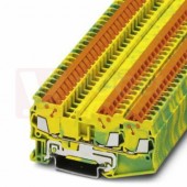 QTC 1,5-TWIN-PE svorka řadová pro ochranný vodič, pružinová, 17,5A, 3 přípojky, zeleno/žlutá, š=5,2mm (3205064)