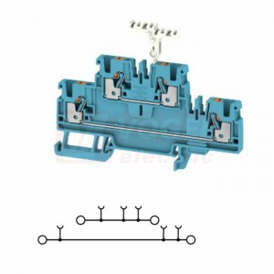 A2T 2,5 SNAPMARK BL svorka řadová, průchozí, dvoupatrová PUSH-IN 2,5mm2, 24A/800V, modrá, š=5,1mm, upevnění na DIN lištu TS35 (2581280000)