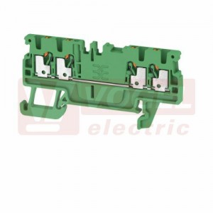 A4C  1,5 GN svorka řadová, PUSH-IN 1,5mm2, zelená, 2/2, š=3,5mm (2534410000)