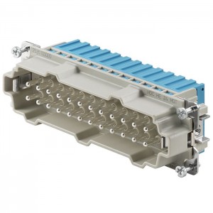 Konektor  10pin Z 16A/500V HDC HE 10 FQT BL, technologie připojení vodiče SNAP-IN do 4mm2, modrá svorkovnice (2535120000)