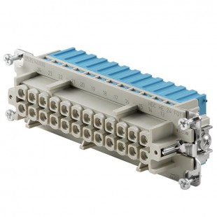 Konektor  24pin Z 16A/500V HDC HE 24 FQT BL, technologie připojení vodiče SNAP-IN do 4mm2, modrá svorkovnice (2535140000)