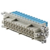 Konektor  24pin Z 16A/500V HDC HE 24 FQT BL, technologie připojení vodiče SNAP-IN do 4mm2, modrá svorkovnice (2535140000)