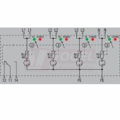 VPU AC I 4 R 440/25 LCF přepěťová ochrana typ 1+2 (2xL1-2xL2-2xL3-2xN/PE), I imp 25kA (10/350µs), 25kA/100kA (8/20µs), Uc 440V, s dálk.signalizací (2619200000)