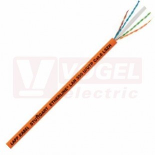 ETHERLINE LAN Cat.6 U/UTP 4x2x24AWG LSZH kabel pro Ethernet Cat. 6, třída E, pro pevné uložení, použití v místech s vys. hustotou konc. zařízení, oranž. (RAL2003), vnější plášť z LSZH, 4páry bez celkového stínění (2170955)